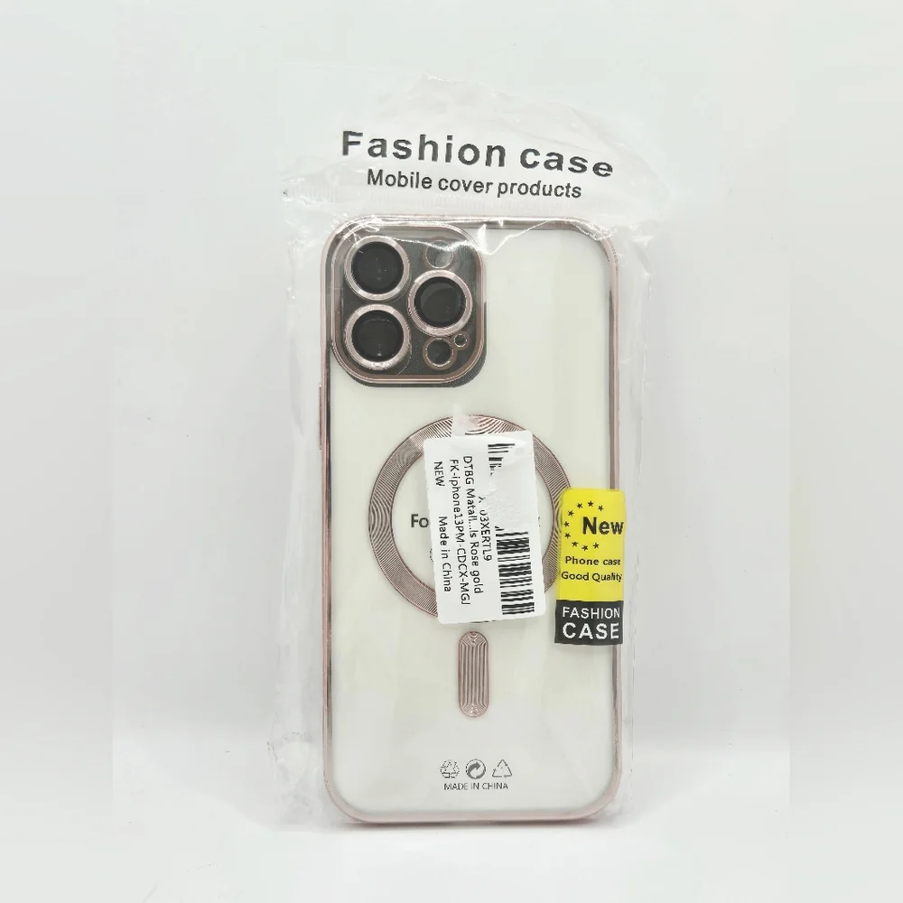 Clear and Rose‎ Gold iPhone 13 Pro Max Magnetic case
